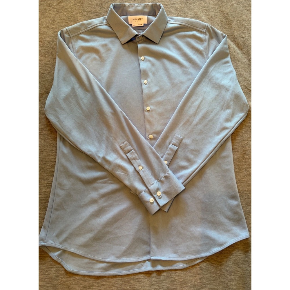 Ministry of Supply Apollo Shirt Light Blue XL Slim Button Down Outlast